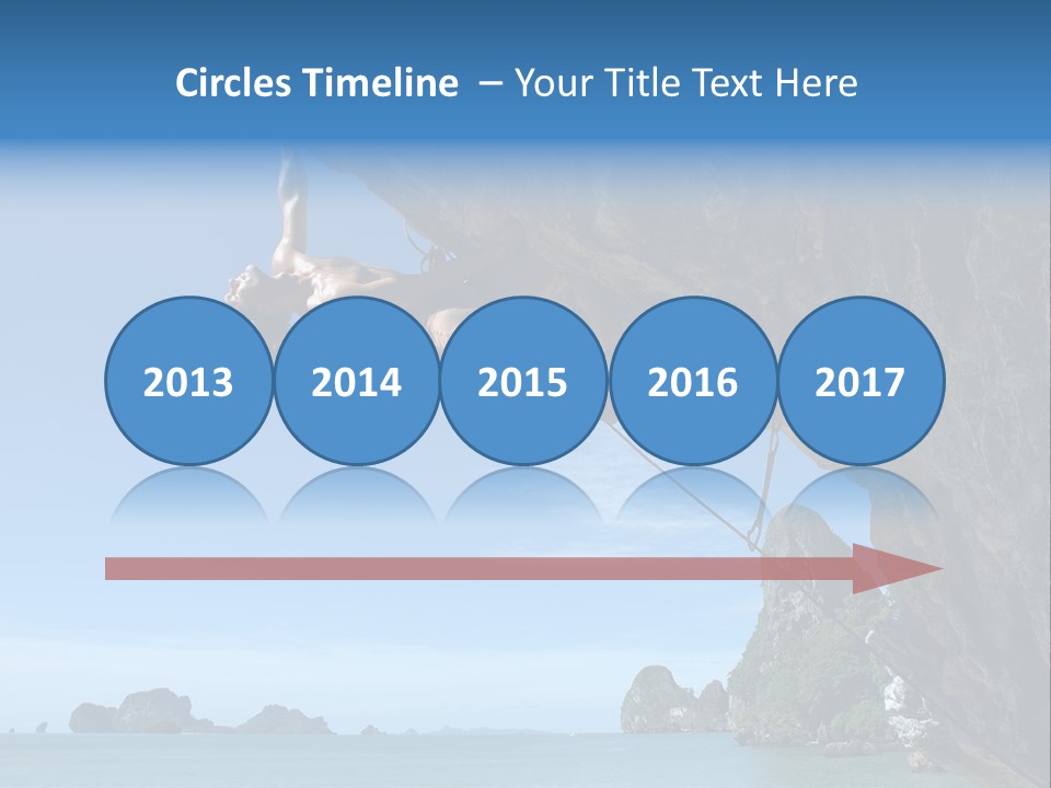 Adult Climbing Hard Overhanging Wall In Krabi, Thailand. PowerPoint Template