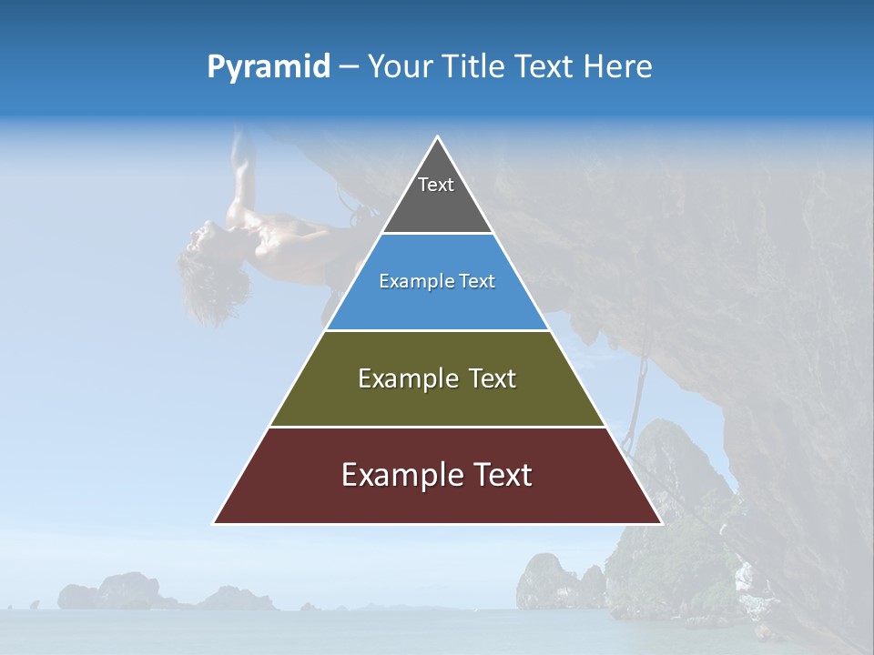 Adult Climbing Hard Overhanging Wall In Krabi, Thailand. PowerPoint Template