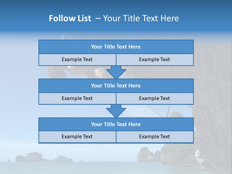 Adult Climbing Hard Overhanging Wall In Krabi, Thailand. PowerPoint Template