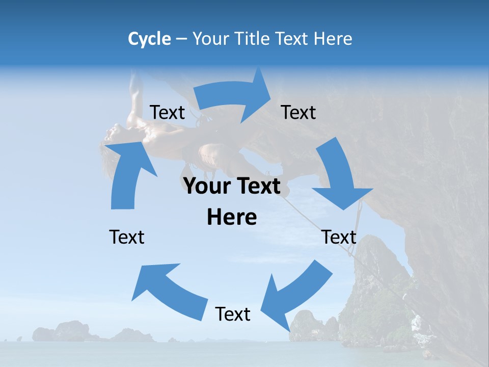 Adult Climbing Hard Overhanging Wall In Krabi, Thailand. PowerPoint Template