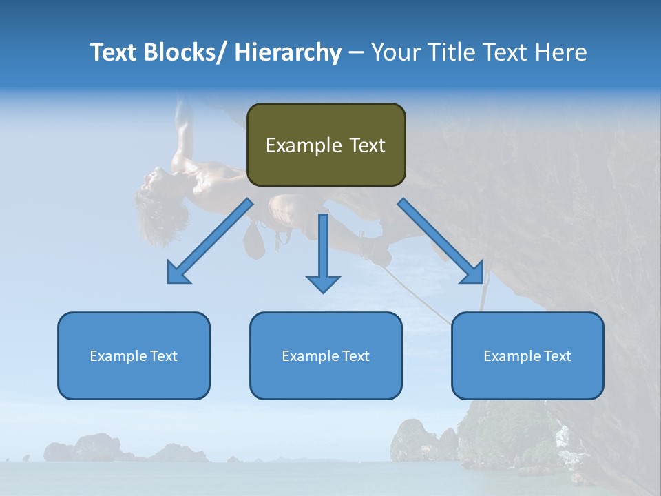 Adult Climbing Hard Overhanging Wall In Krabi, Thailand. PowerPoint Template