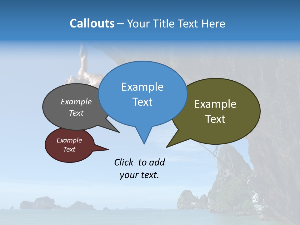 Adult Climbing Hard Overhanging Wall In Krabi, Thailand. PowerPoint Template