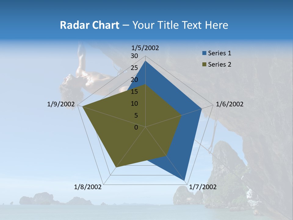Adult Climbing Hard Overhanging Wall In Krabi, Thailand. PowerPoint Template