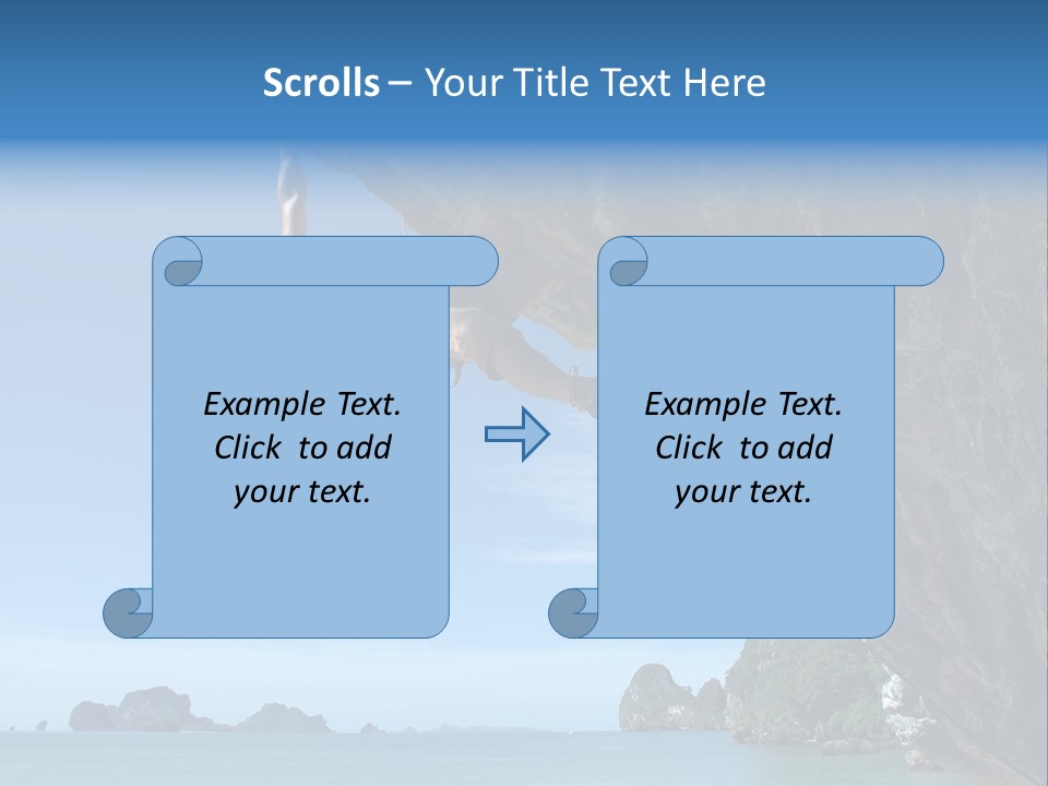 Adult Climbing Hard Overhanging Wall In Krabi, Thailand. PowerPoint Template