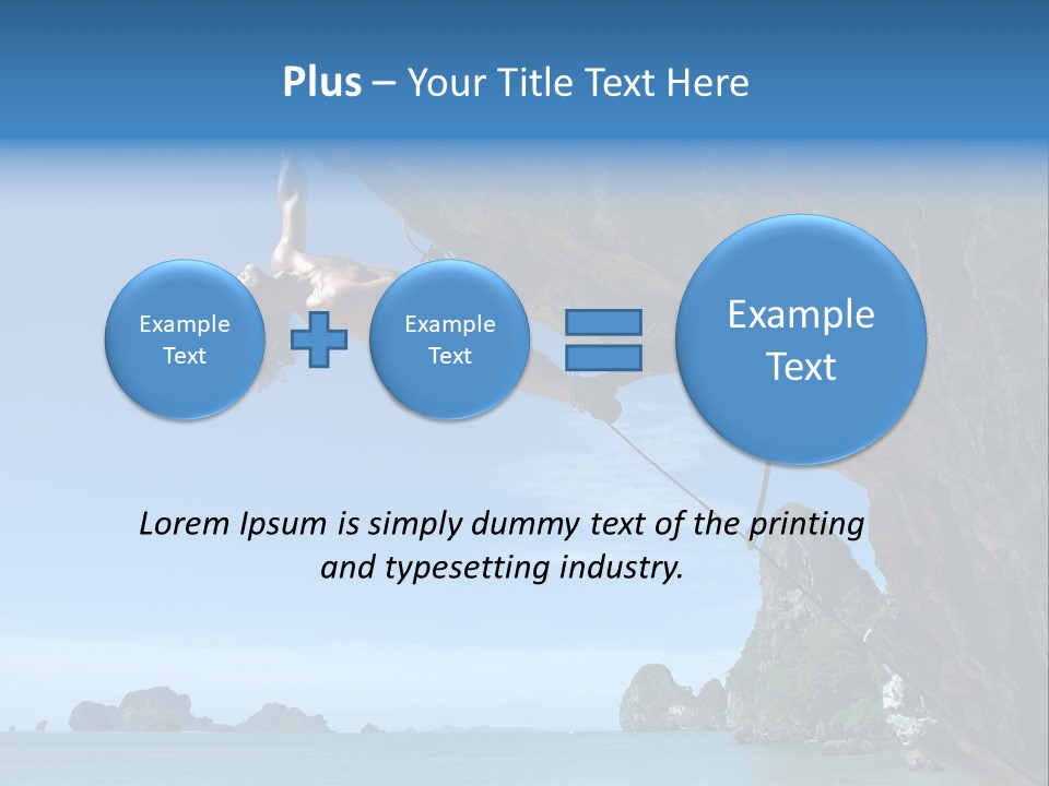 Adult Climbing Hard Overhanging Wall In Krabi, Thailand. PowerPoint Template