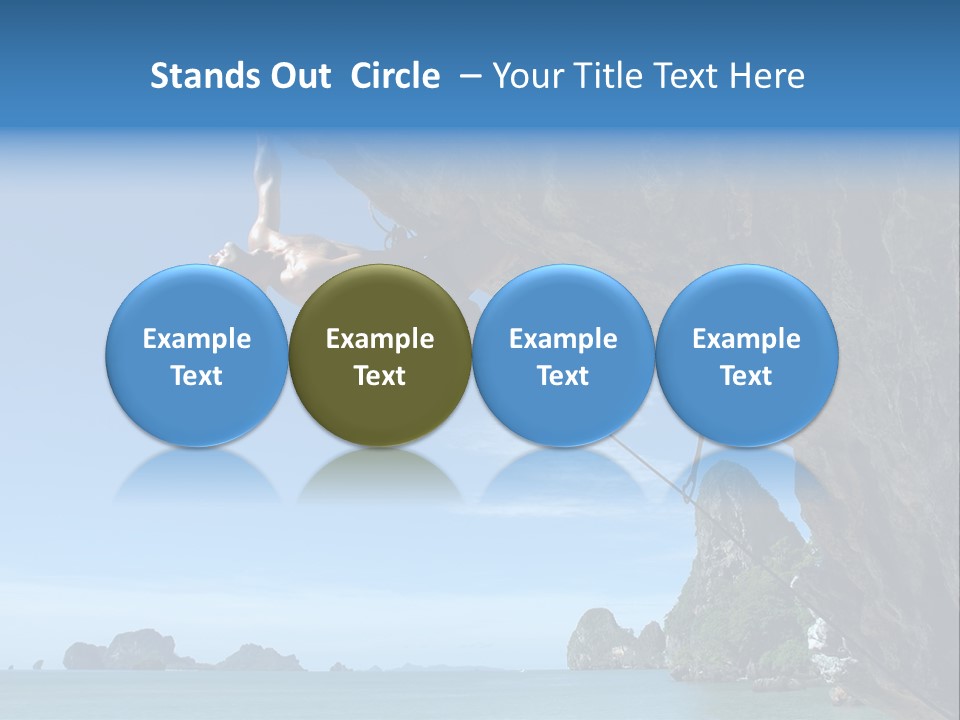 Adult Climbing Hard Overhanging Wall In Krabi, Thailand. PowerPoint Template