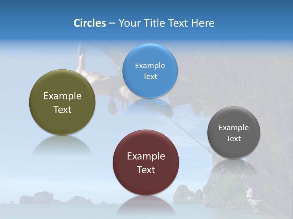 Adult Climbing Hard Overhanging Wall In Krabi, Thailand. PowerPoint Template