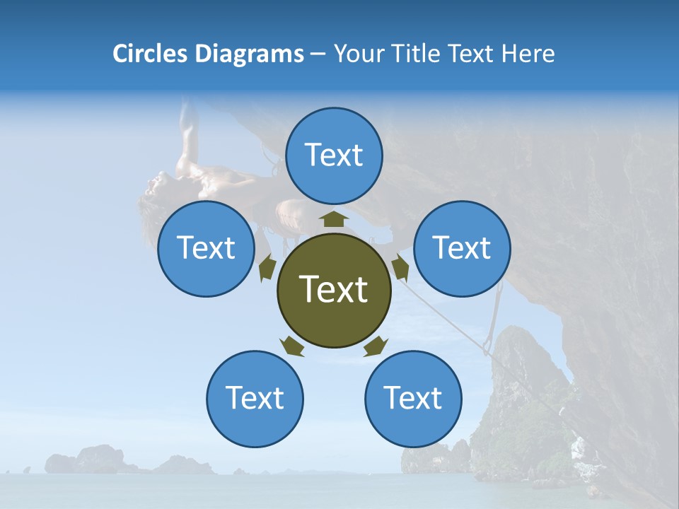 Adult Climbing Hard Overhanging Wall In Krabi, Thailand. PowerPoint Template