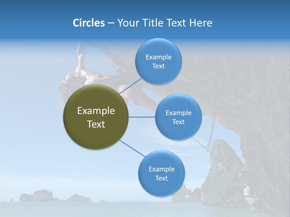 Adult Climbing Hard Overhanging Wall In Krabi, Thailand. PowerPoint Template