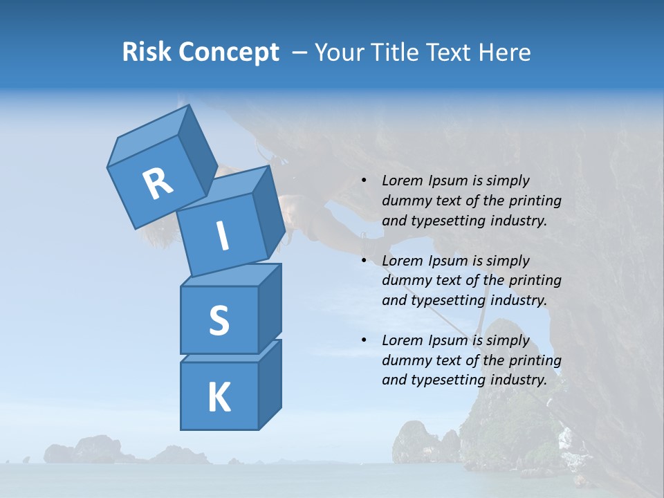 Adult Climbing Hard Overhanging Wall In Krabi, Thailand. PowerPoint Template