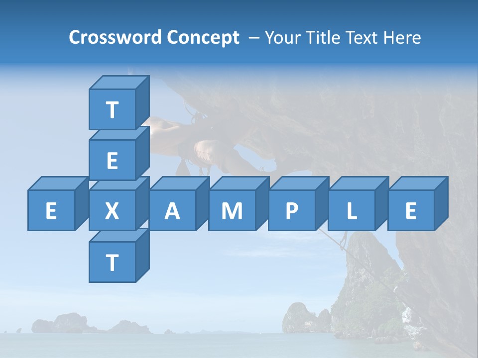 Adult Climbing Hard Overhanging Wall In Krabi, Thailand. PowerPoint Template