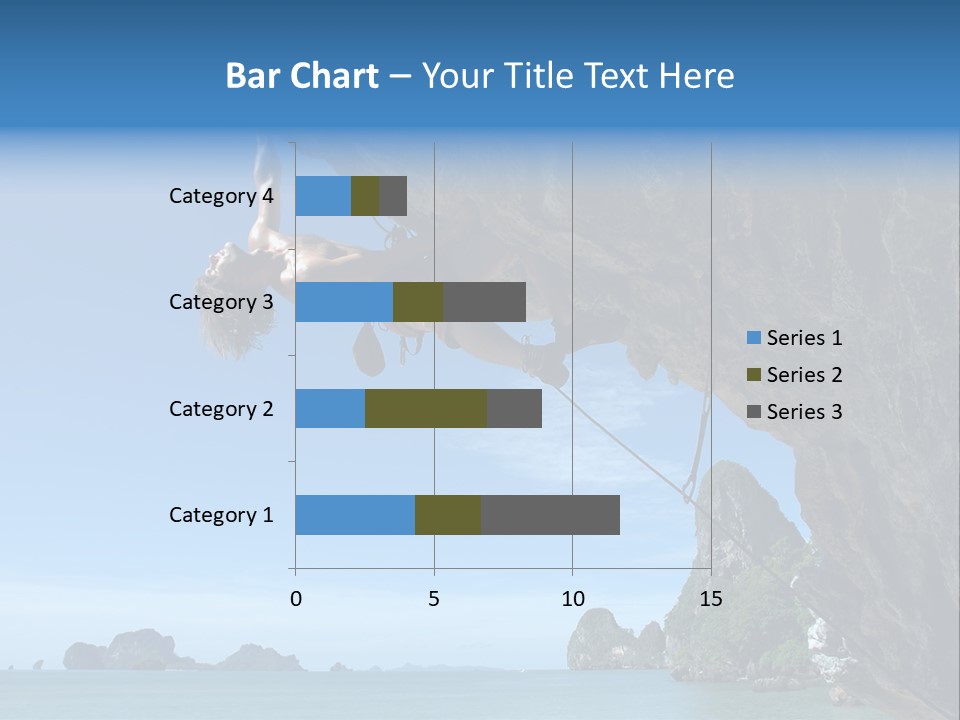 Adult Climbing Hard Overhanging Wall In Krabi, Thailand. PowerPoint Template