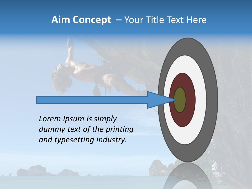 Adult Climbing Hard Overhanging Wall In Krabi, Thailand. PowerPoint Template