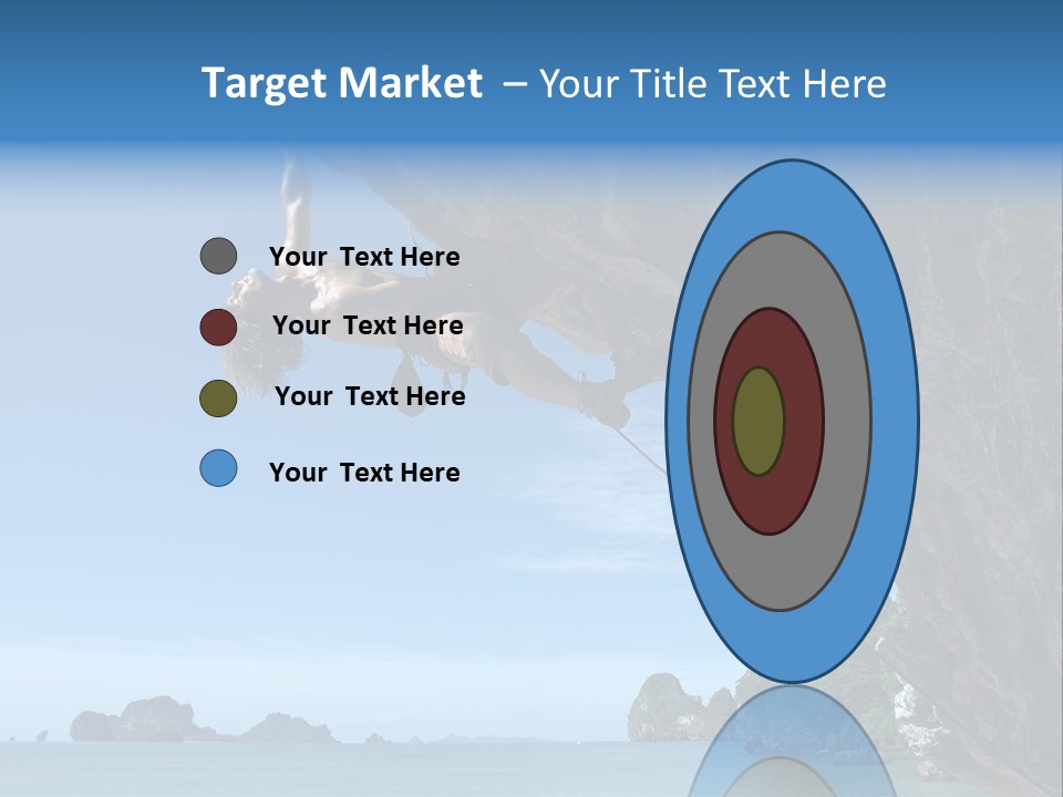 Adult Climbing Hard Overhanging Wall In Krabi, Thailand. PowerPoint Template