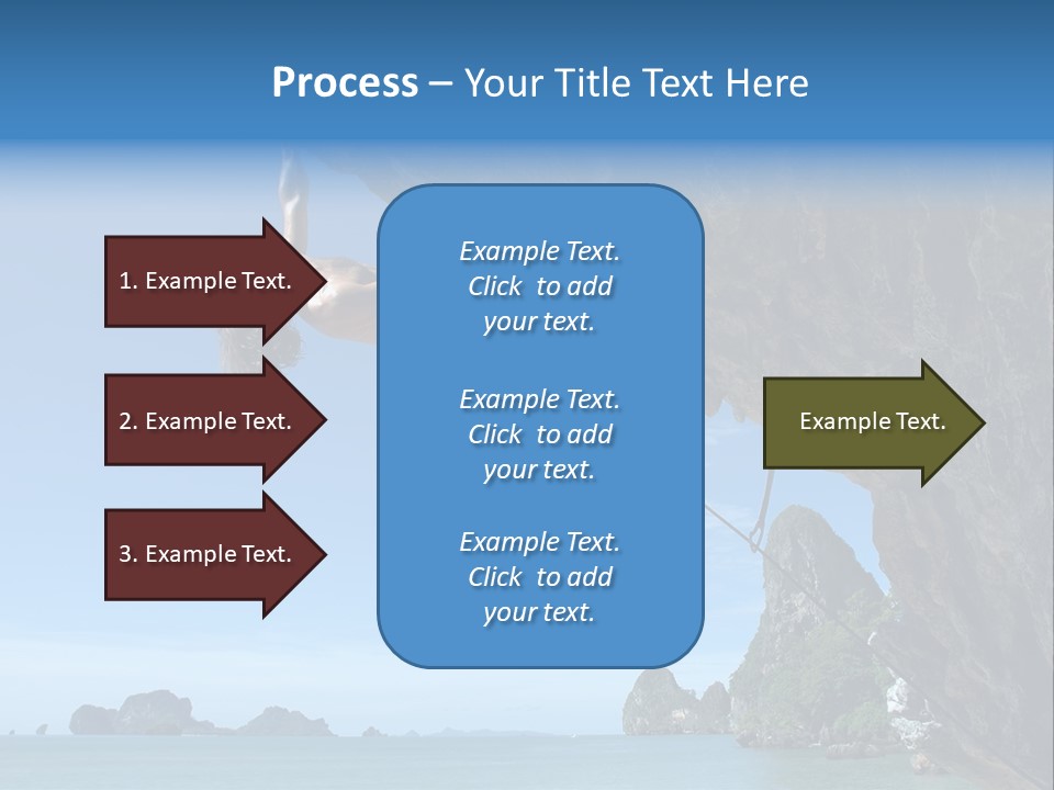 Adult Climbing Hard Overhanging Wall In Krabi, Thailand. PowerPoint Template