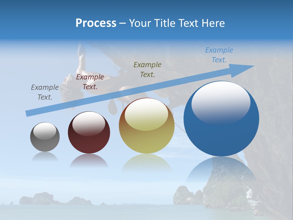 Adult Climbing Hard Overhanging Wall In Krabi, Thailand. PowerPoint Template