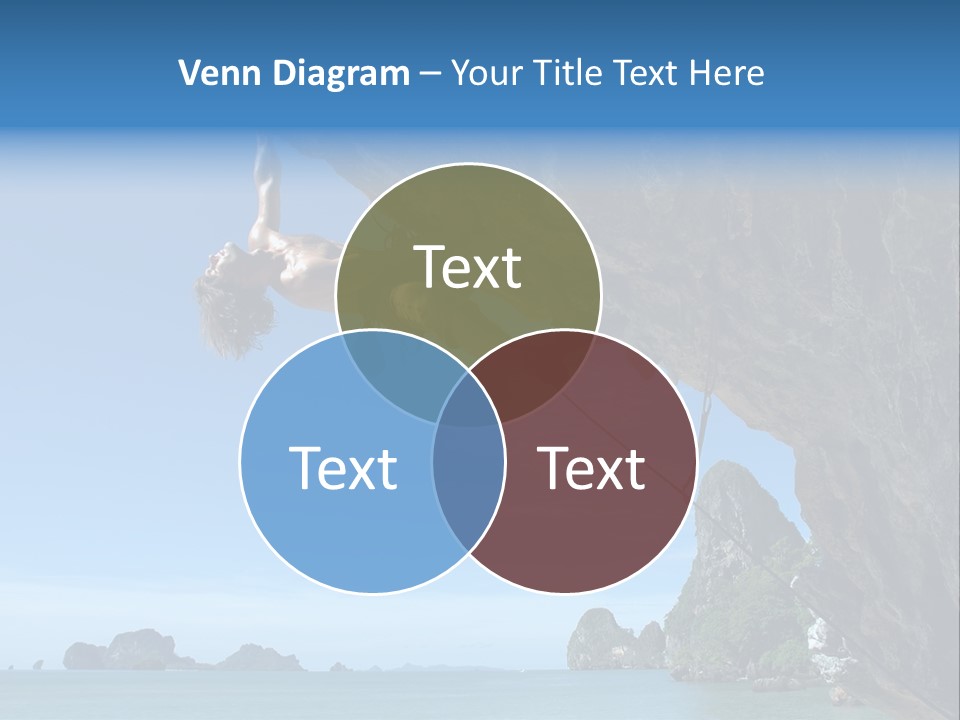 Adult Climbing Hard Overhanging Wall In Krabi, Thailand. PowerPoint Template