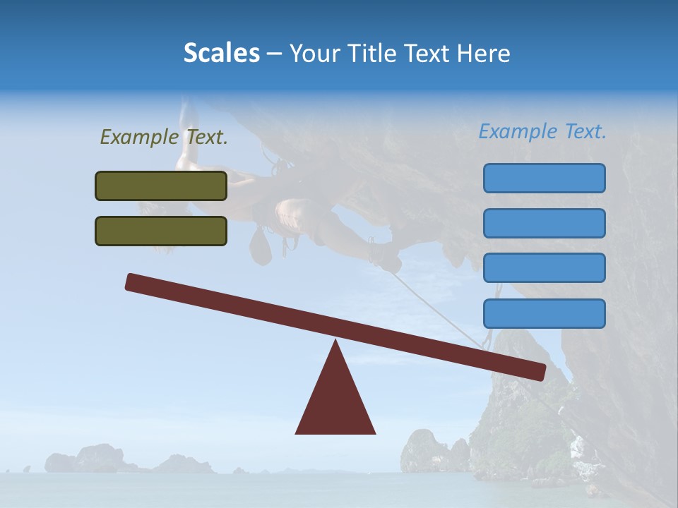 Adult Climbing Hard Overhanging Wall In Krabi, Thailand. PowerPoint Template