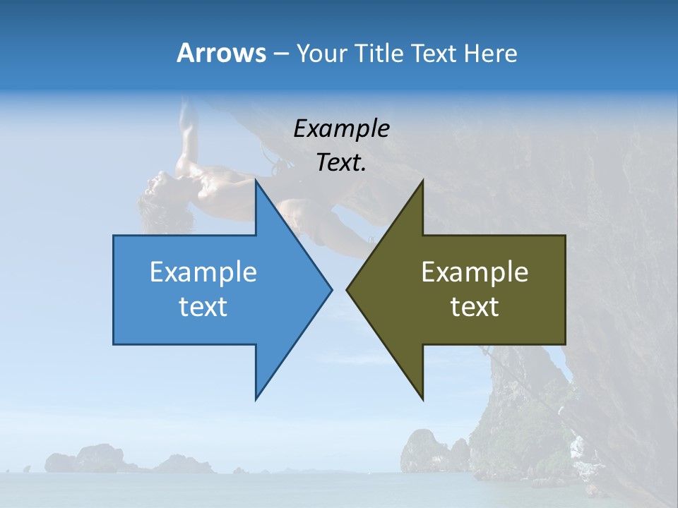 Adult Climbing Hard Overhanging Wall In Krabi, Thailand. PowerPoint Template