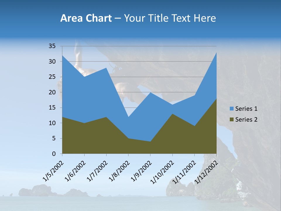 Adult Climbing Hard Overhanging Wall In Krabi, Thailand. PowerPoint Template