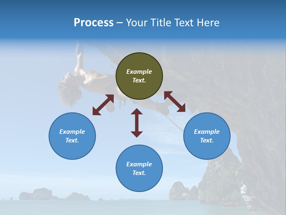 Adult Climbing Hard Overhanging Wall In Krabi, Thailand. PowerPoint Template