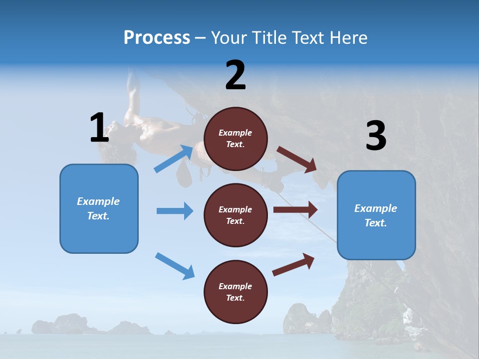 Adult Climbing Hard Overhanging Wall In Krabi, Thailand. PowerPoint Template