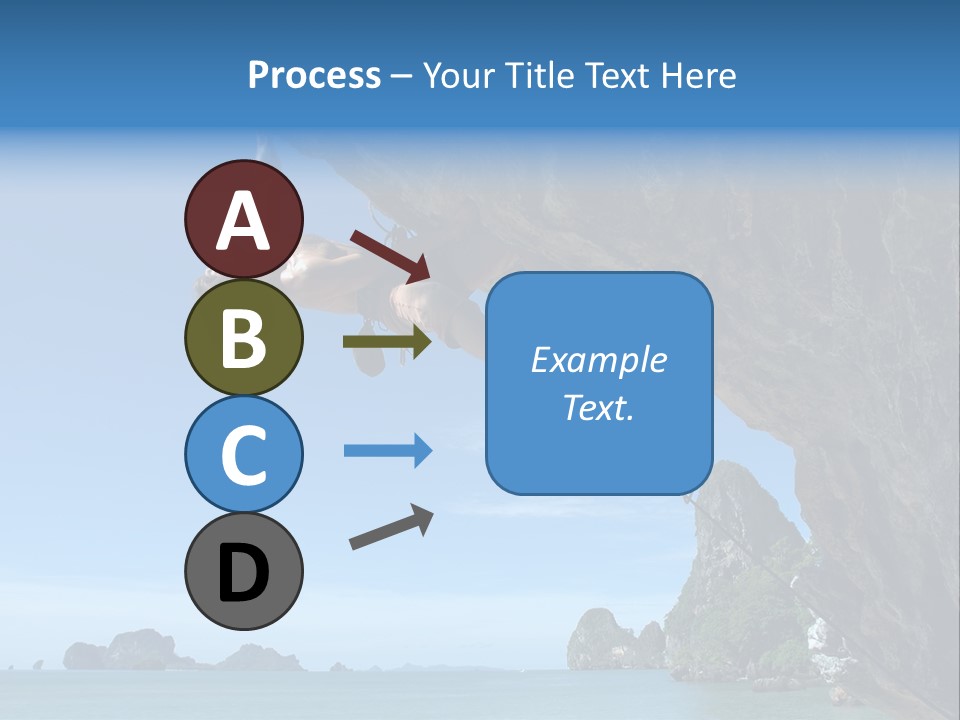 Adult Climbing Hard Overhanging Wall In Krabi, Thailand. PowerPoint Template