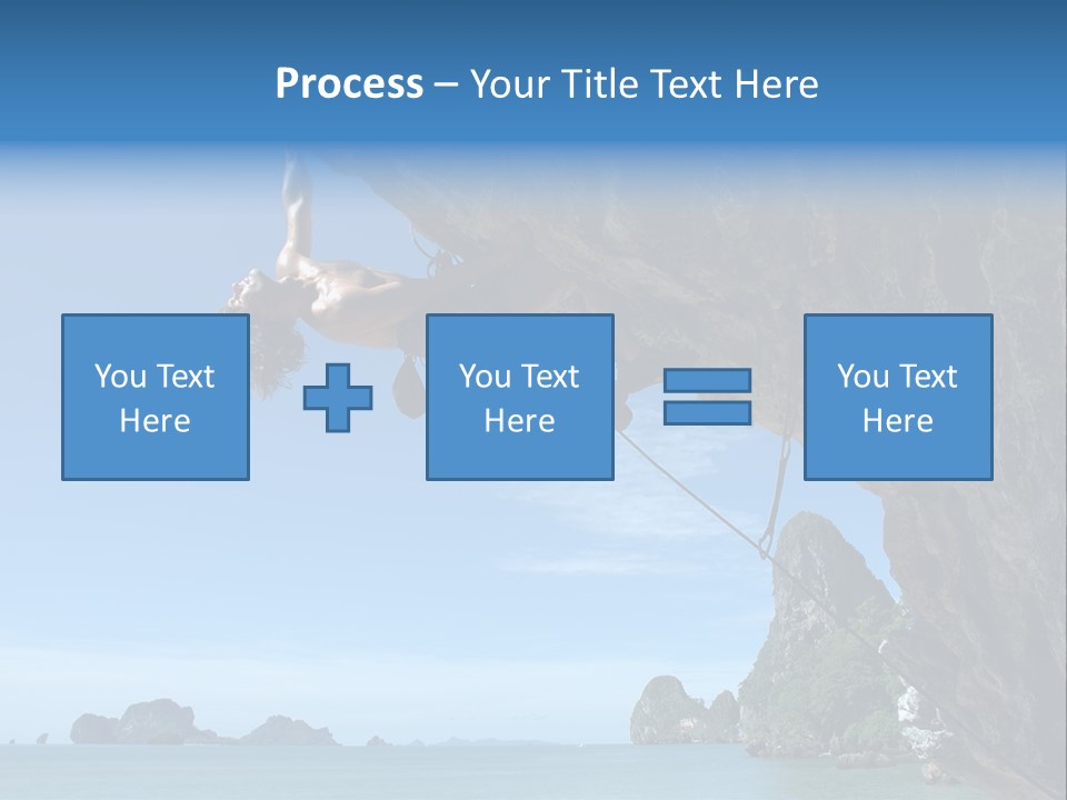 Adult Climbing Hard Overhanging Wall In Krabi, Thailand. PowerPoint Template