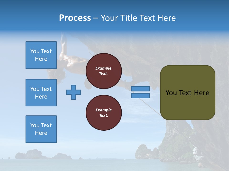 Adult Climbing Hard Overhanging Wall In Krabi, Thailand. PowerPoint Template