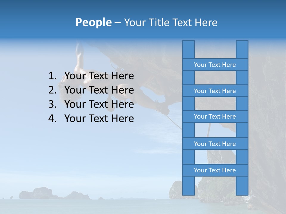 Adult Climbing Hard Overhanging Wall In Krabi, Thailand. PowerPoint Template