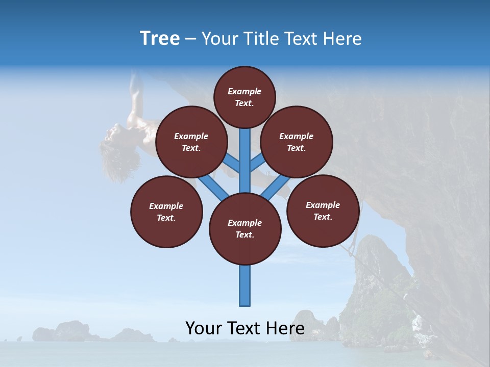 Adult Climbing Hard Overhanging Wall In Krabi, Thailand. PowerPoint Template