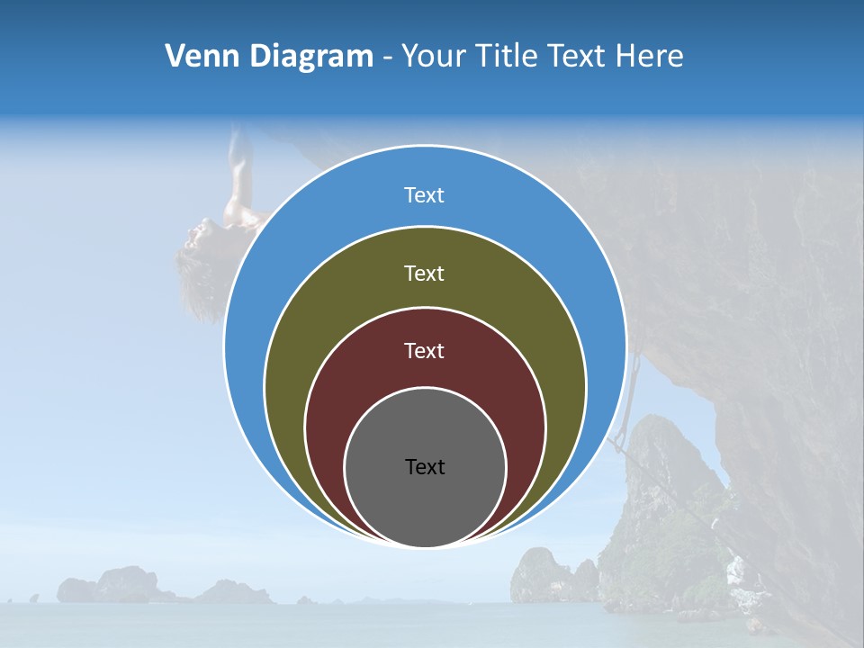 Adult Climbing Hard Overhanging Wall In Krabi, Thailand. PowerPoint Template