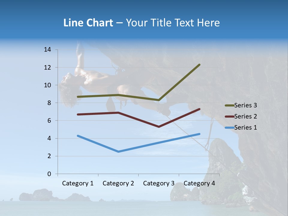 Adult Climbing Hard Overhanging Wall In Krabi, Thailand. PowerPoint Template