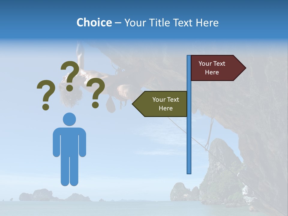 Adult Climbing Hard Overhanging Wall In Krabi, Thailand. PowerPoint Template