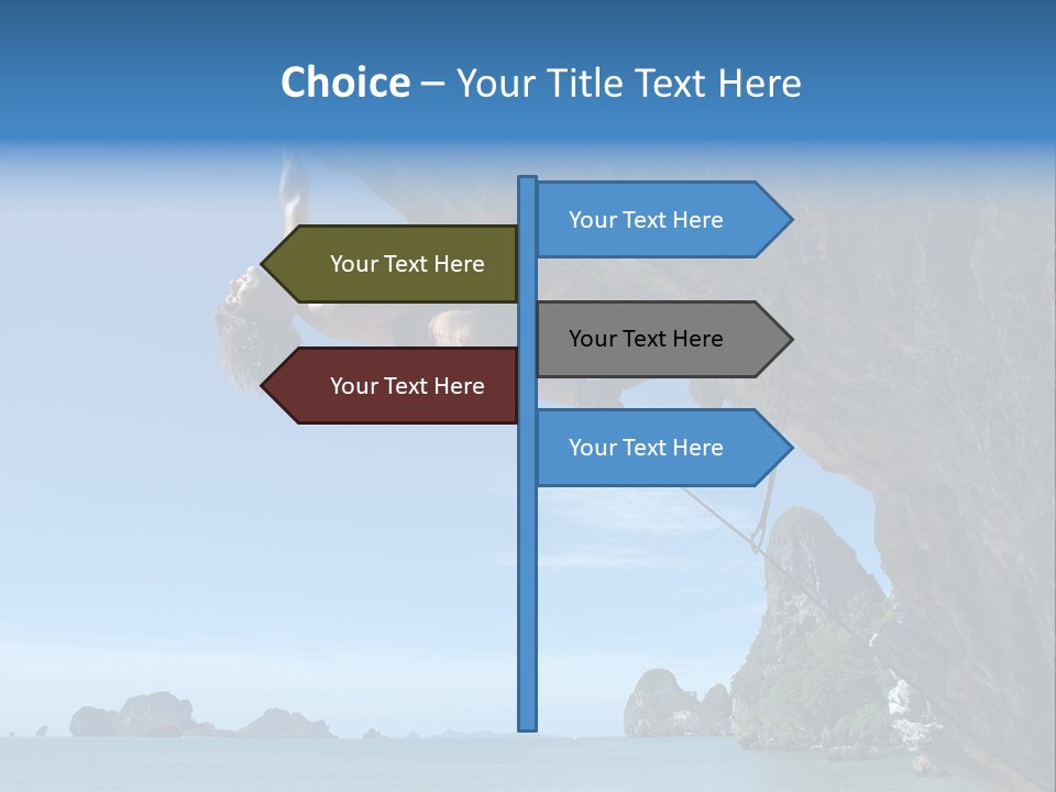 Adult Climbing Hard Overhanging Wall In Krabi, Thailand. PowerPoint Template