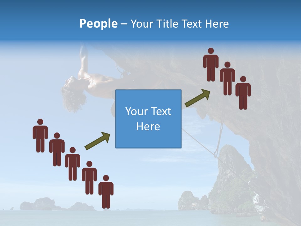 Adult Climbing Hard Overhanging Wall In Krabi, Thailand. PowerPoint Template