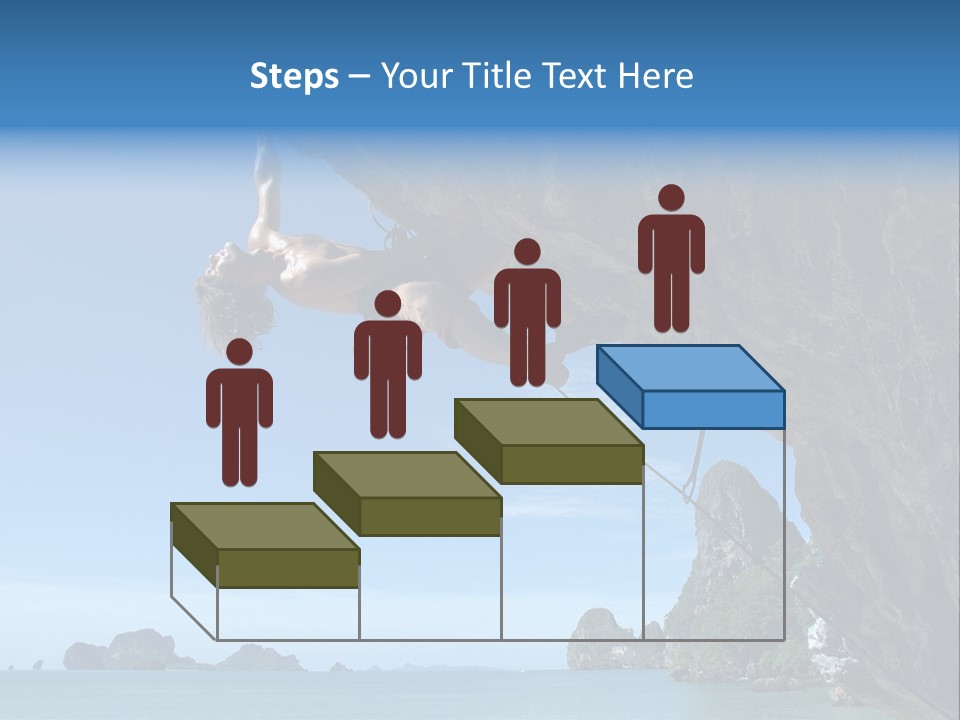 Adult Climbing Hard Overhanging Wall In Krabi, Thailand. PowerPoint Template