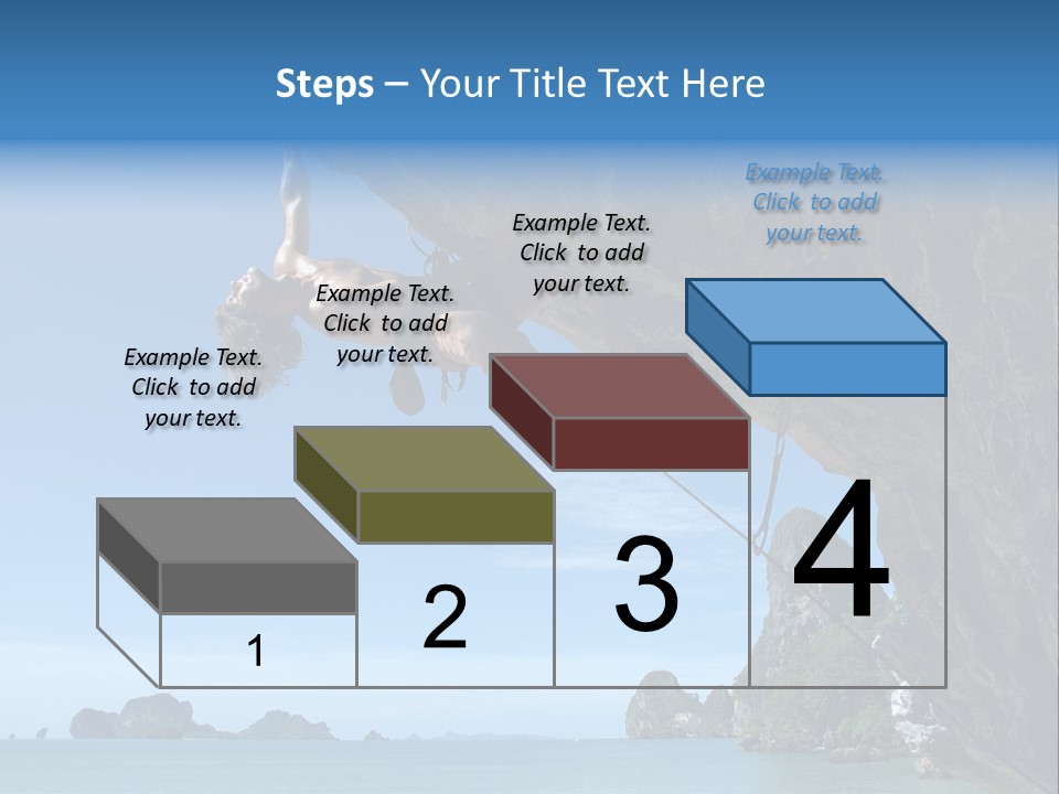 Adult Climbing Hard Overhanging Wall In Krabi, Thailand. PowerPoint Template
