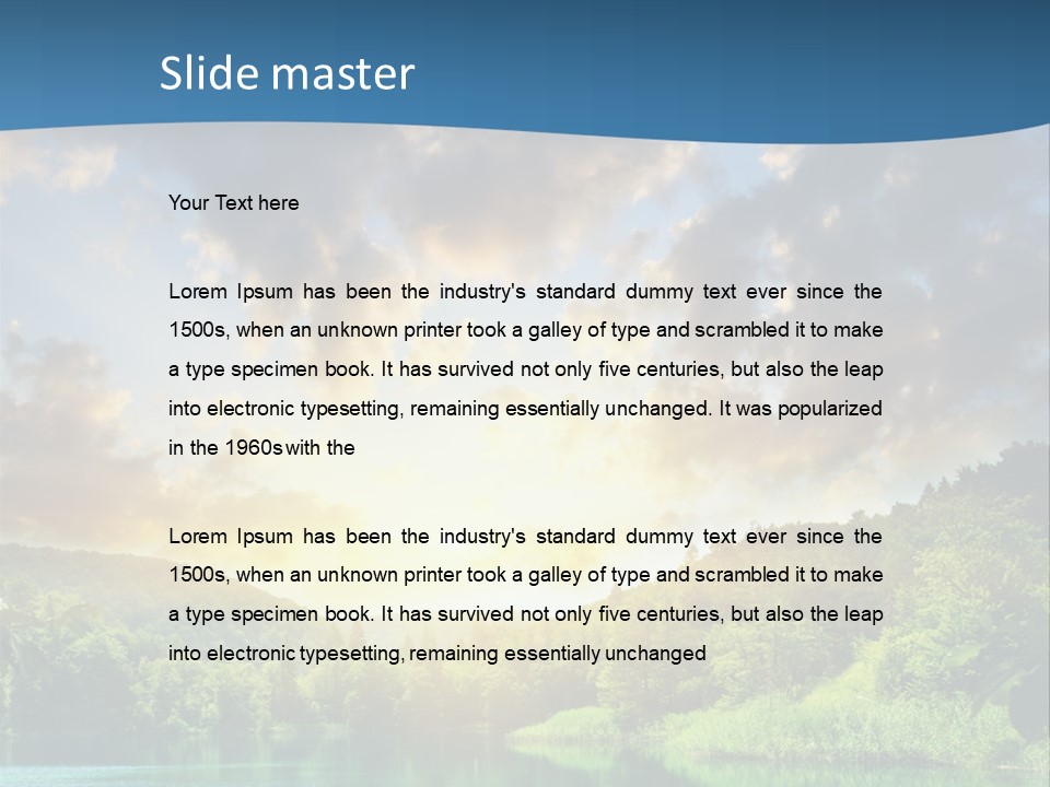 Lake At Sunset PowerPoint Template