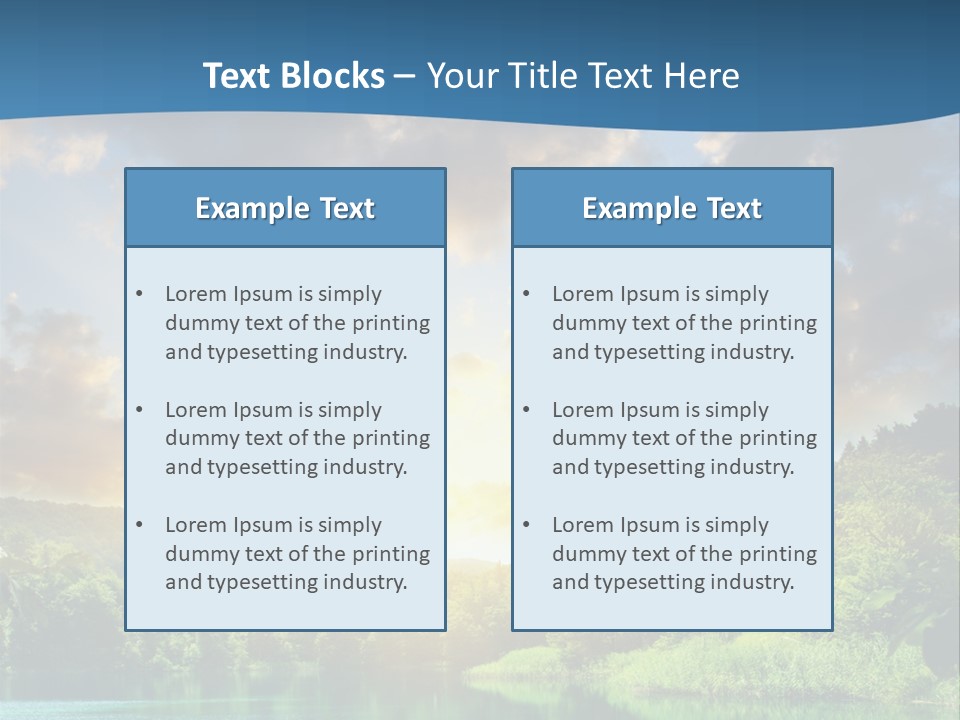 Lake At Sunset PowerPoint Template