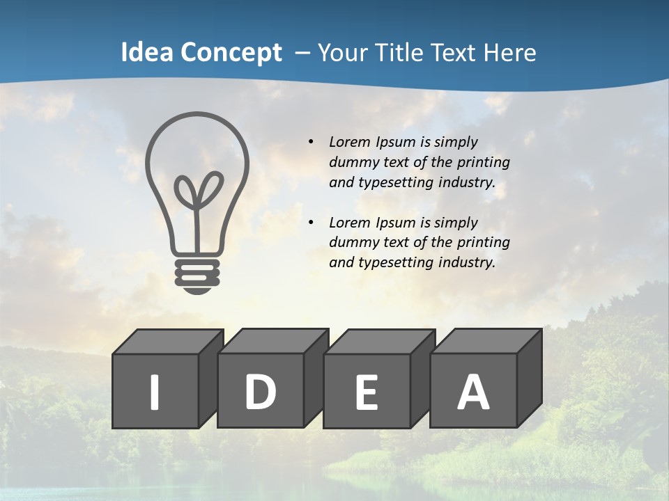 Lake At Sunset PowerPoint Template