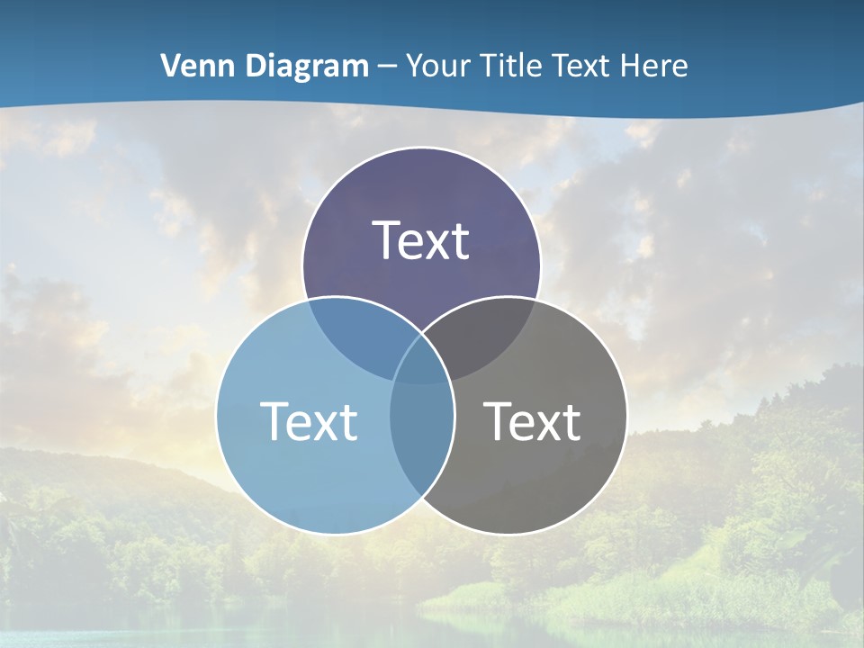 Lake At Sunset PowerPoint Template