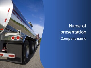 Fuel Tanker On The Road PowerPoint Template