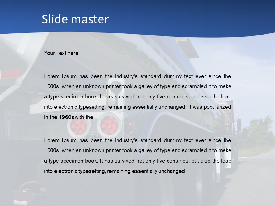 Fuel Tanker On The Road PowerPoint Template