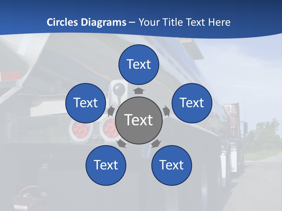 Fuel Tanker On The Road PowerPoint Template