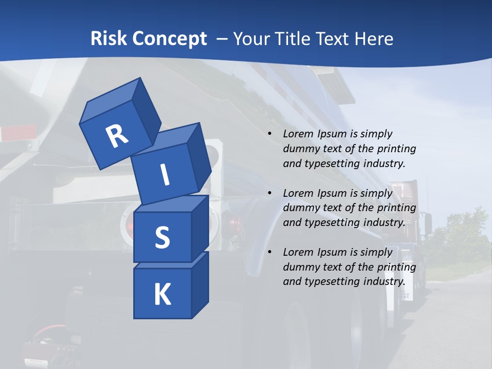 Fuel Tanker On The Road PowerPoint Template