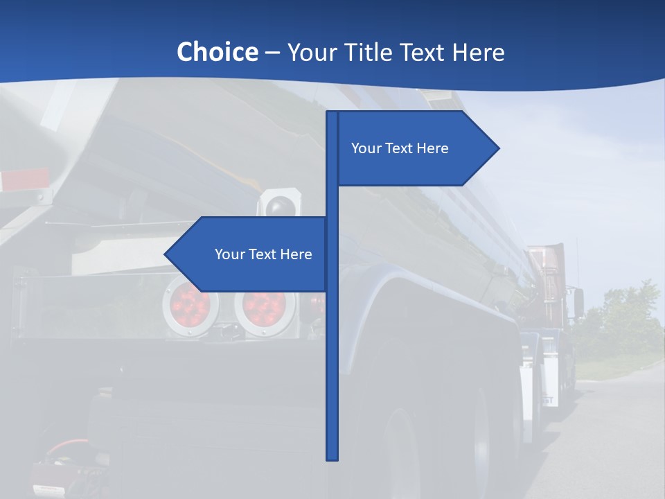 Fuel Tanker On The Road PowerPoint Template