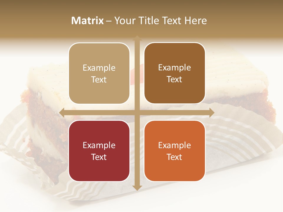 Piece Of Carrot Cake On Bakery Serving Paper Shot Over White. PowerPoint Template