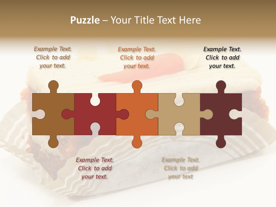 Piece Of Carrot Cake On Bakery Serving Paper Shot Over White. PowerPoint Template