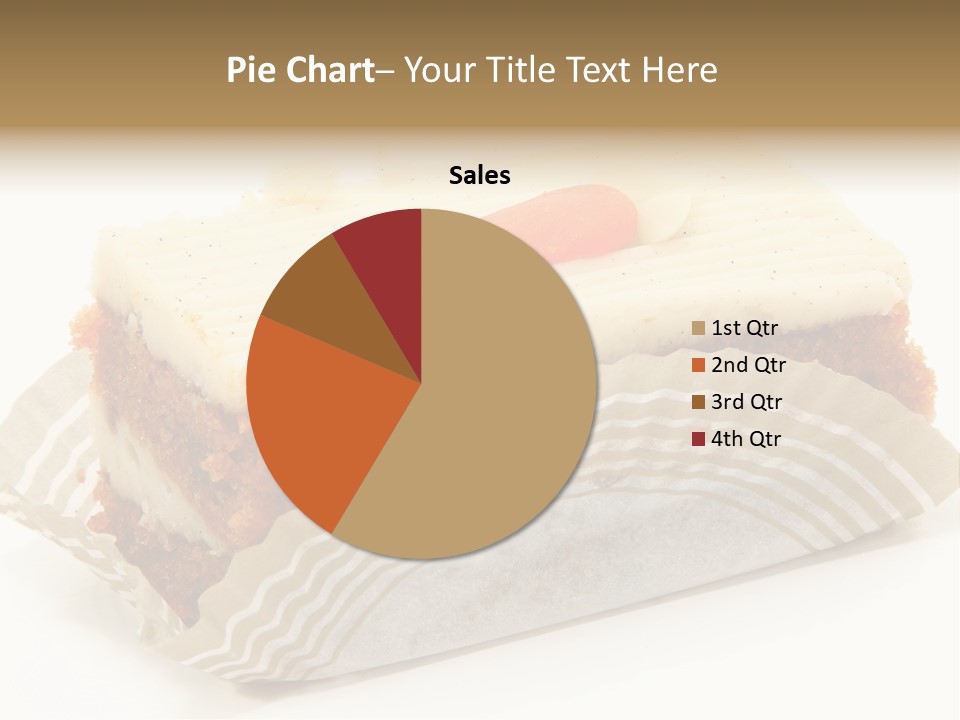 Piece Of Carrot Cake On Bakery Serving Paper Shot Over White. PowerPoint Template